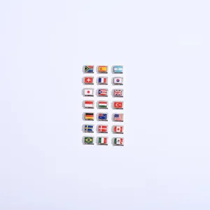 Collection de 21 breloques modulaires italiennes drapeaux nationaux en acier inoxydable