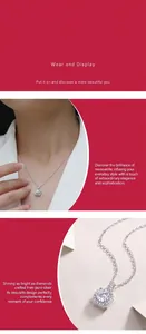 Detailed view of square moissanite pendant necklace crafted in S925 sterling silver.