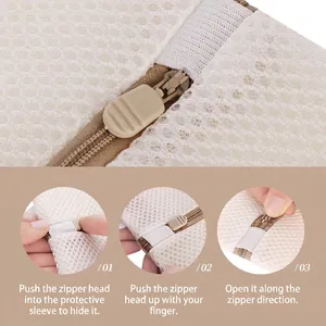 Durable fine mesh laundry wash bag with hidden zipper protection cover for delicates