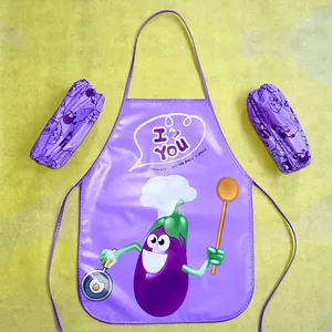Cartoon Kids Waterproof Apron Sleeve Set EVA Oilproof Painting Smock For Toddlers Children Eating Drawing Crafting Protective Bib