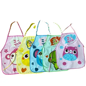 Waterproof cartoon EVA aprons for kids in five colorful animal designs for painting