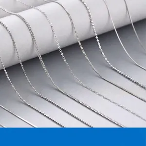 Αλυσίδα Λαιμού Από Ασήμι 925 Για Γυναίκες Άνδρες Επιπλατινωμένη Μινιμαλιστική Αλυσίδα Box Cuban Snake Κοσμήματα DIY