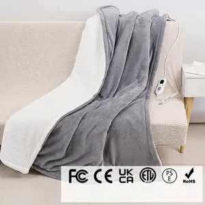 Manta Eléctrica Chal Franela Sherpa Vellón Lavable Control Inteligente De Temperatura Almohadilla Térmica Invierno