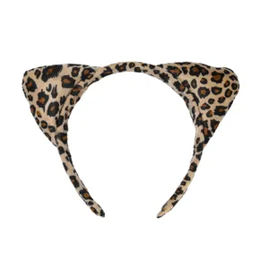 Leopard print cat ear headband accessory for Halloween costume parties and cosplay props