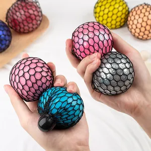 Pelota de Uva de Malla Squishy Juguete para el Estrés Juguete Sensorial Arcoíris para Apretar Para Niños Adultos Alivio de Ansia Pelota Antiestrés de TPR Suave