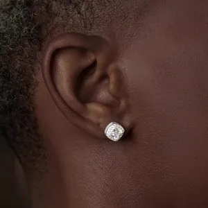 Candy Earrings National Tide Men'S High Street Sugar Earrings Tide Men'S Hip-Hop  Zircon Square Earrings