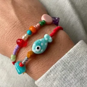 Bracelets de Künstliche Perles pour Femmes Poisson en Céramique Imitation Künstliche Perle Künstliche Perles de Verre Style Vacances Bohème Couleur Dopamine