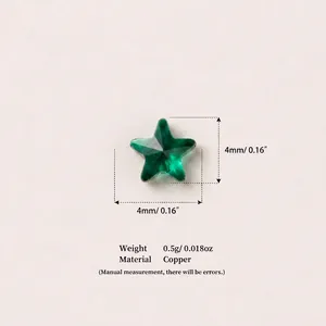 Präziser grüner Kristall Sternanhänger für Medaillon-Ketten mit 4mm Durchmesser