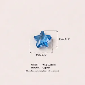 Blauer lichtdurchlässiger Sternanhänger für Medaillon-Halskette aus Kupfermaterial