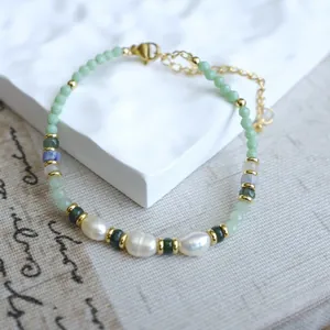 Élégant bracelet en pierres naturelles colorées avec perles pour bijoux de plage