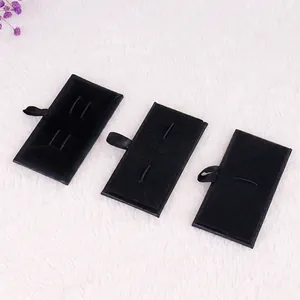 Set aus schwarzen rechteckigen Manschettenknopf-Boxen aus Samt für Geschenke