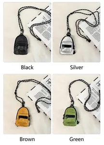 Mini bolsos de cuello estilo mochila para monedas y tarjetas en cuatro colores