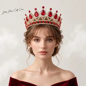 Rhinestone Tiara Crown Retro Baroque Alloy Headpiece Wedding Bridal Party Prom Luxury Elegant Women Hair Accessories