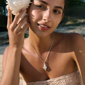 Minimalist Stainless Steel Conch Pendant Necklace For Women Gold Silver Plated Sea Snail Shell Fashion Jewelry Accessories