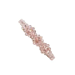Eleganter rosafarbener Kristall-Haarclip mit schimmernden mehrschichtigen Glasperlen für Damen