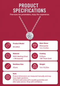 Specifiche dettagliate del prodotto per collana in argento sterling S925 moissanite