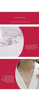 Dettaglio macro di un pendente in moissanite rotonda scintillante su catena