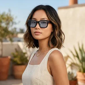 Lunettes De Soleil Carrées Rétro Protection UV400 Branches Ajourées Décor Métal Lunettes Mode Pour Hommes Femmes Outdoor