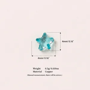 Kleine blaue Glassternperle für DIY-Schmuckherstellung, 4mm Größe und Gewicht Details