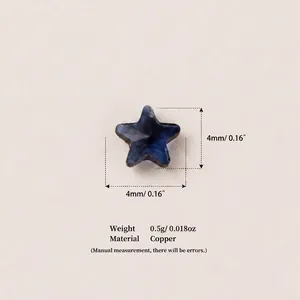 Kleine dunkelblaue sternförmige Kupferperle für DIY Schmuckherstellung Zubehör 4mm Größe
