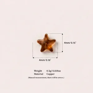 4mm bernsteinfarbene sternförmige Kupferperle für DIY-Halsketten und Schmuckdesign