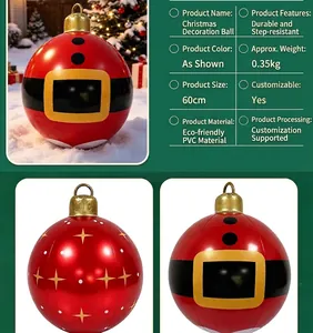 Detailed view of 60cm inflatable Christmas decoration ball made of durable PVC material