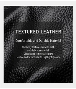 Gros plan détaillé sur la texture du cuir noir de qualité supérieure pour sacs à main