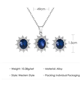 Baroque royal style sunflower jewelry set with dimensions and alloy material specs