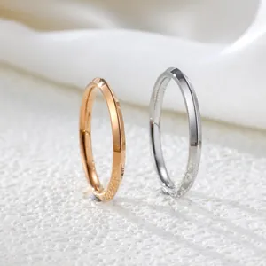 Minimalistischer Edelstahl Schlichter Ring Für Damen Geometrisch Polierter Fingerring Roségold Silber Farbe Wasserfest Schmuck