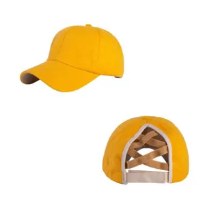 Women's Ponytail Baseball Cap Criss Cross Back Acrylic Knit Warm Winter Hat For High Bun Messy Hair Outdoor Sport Casual Cap