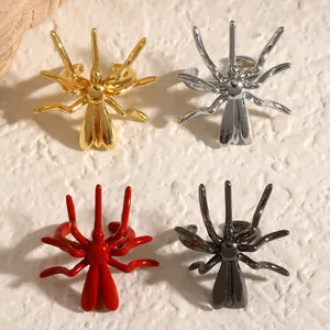 Detailed Halloween spider ear cuffs in four metallic colors for non pierced ears