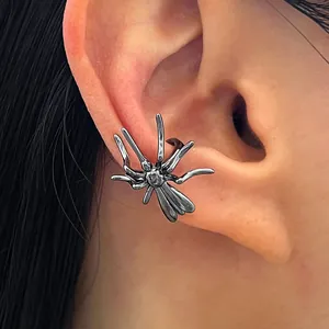 Gothic spider ear cuff earring for Halloween dark aesthetic punk jewelry accessory