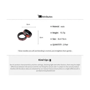 Bracciali in resina per Halloween, stampe di zucca e ragnatela, misura 8 cm.