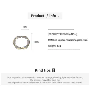 Info detallada de pulsera de cuentas de resina, longitud 18 cm y especificaciones