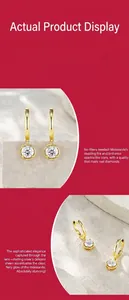 Detaillierte Makroaufnahme von goldenen Moissanit-Ohrringen mit feurigem Glanz