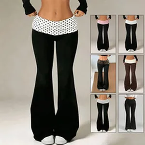 Yoga-uitlopende broek voor dames met verschillende modieuze omslagtaillepatronen