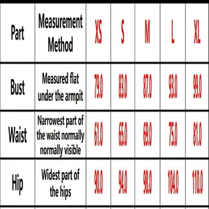 Guide des tailles détaillé pour robe de soirée à corset en dentelle avec mesures.