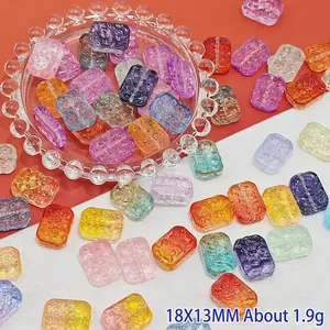 Detailed macro view of 18x13mm double-sided glass flower beads for DIY jewelry