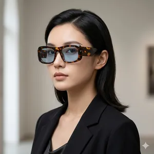 Retro Square Sunglasses PC Frame AC Lens UV400 Wide Leg Thick Fashion Hip Hop Sun Protection Eyewear For Men Women