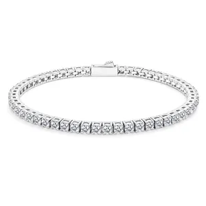 Classic 316 stainless steel tennis bracelet with sparkling round cubic zirconia stones