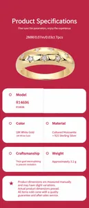 Detailed product specifications for Moissanite and 925 sterling silver star ring