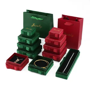 Set di Scatole Regalo per Gioielli con Fiocco per Anelli Collane Bracciali Colori Multipli Scatola di Imballaggio in Cartone con Nastro e Stampa di Lettere di Gioielli