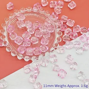 Detailansicht von 11 mm rosa Lampwork-Perlen für die DIY-Schmuckherstellung und Basteln
