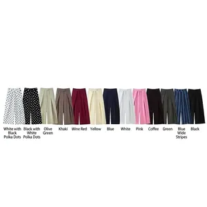 Collection of various colors for women's fashion pleated wide-leg casual trousers