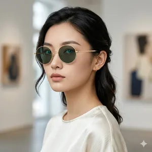 Retro Round Sunglasses Metal Frame UV Protection Unisex Fashion Vintage Hip Hop Steampunk Eyewear