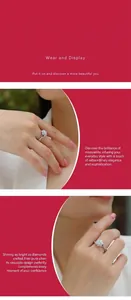 Detailed close-up view of a sparkling moissanite ring with S925 sterling silver band