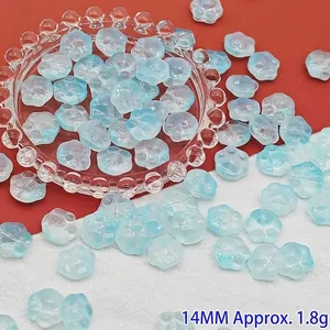 14MM cute blue gradient cat paw glass beads for DIY jewelry accessories