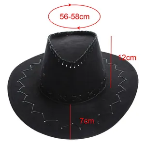 Vintage black western cowboy hat with 56-58cm head circumference size measurements