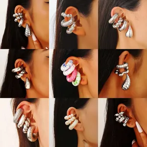 Collection de Boucles d'Oreilles Minimaliste en Cuivre Acrylique Résine pour Femmes Style Européen Strass Perle Artificielle Bijoux
