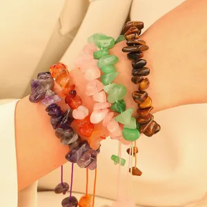 Braccialetti bohémien in schegge di cristallo irregolari in vari colori di pietre naturali